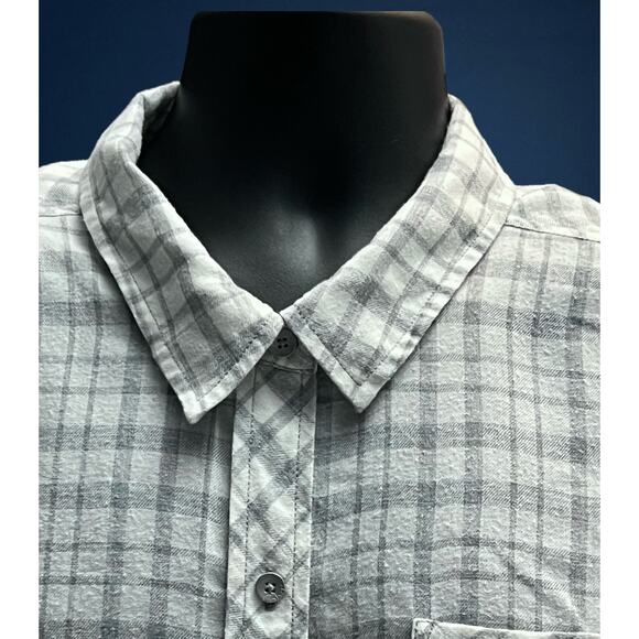 Calvin Klein Jeans Men’s XXL Plaid Button-Up Shirt – Gray White Long Sleeve - Picture 4 of 9